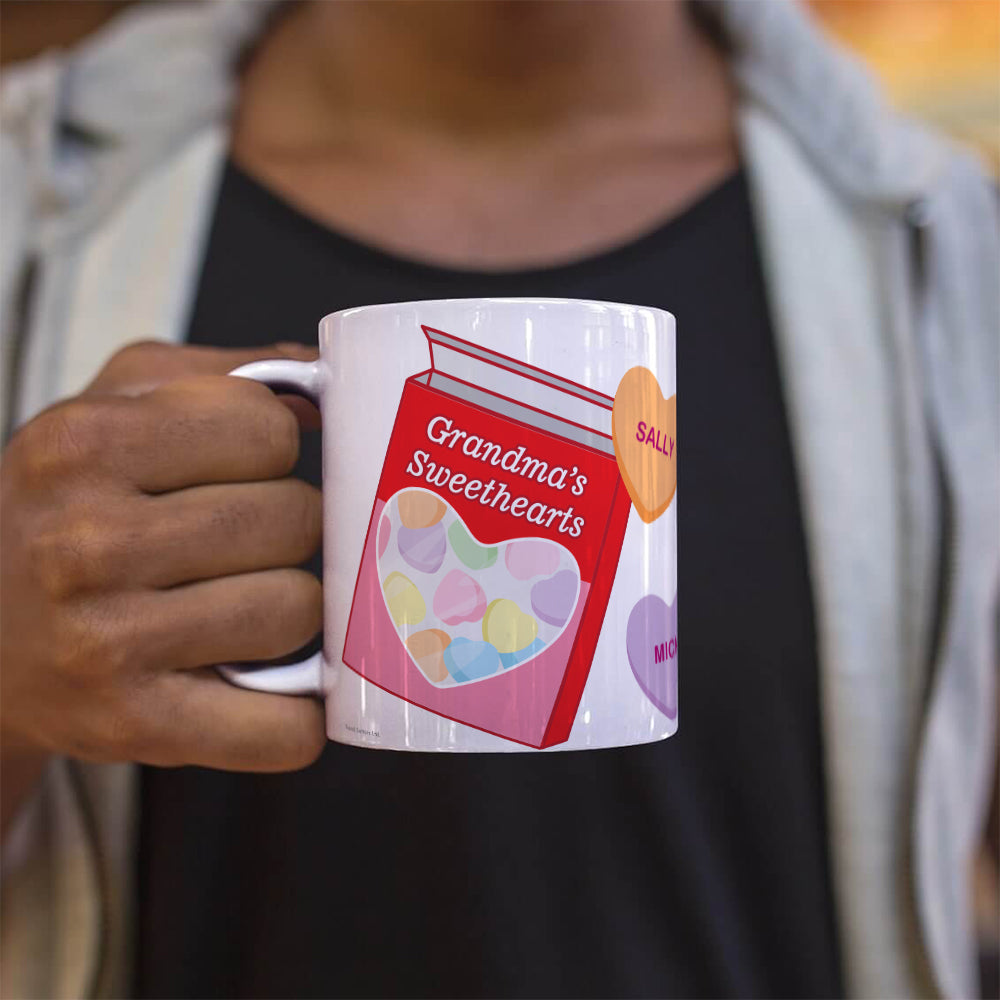 Family Collection (Grandma’s Sweethearts - Personalized) White Ceramic Mug WMUG1637